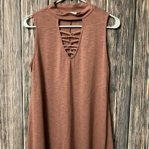 C Label Women’s Rosé Pink Long Flowy Tank Top M